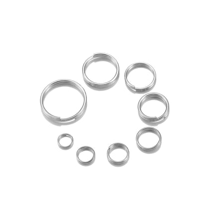 50-100pcs, 6-12mm Steel Double Loop Jump Rings