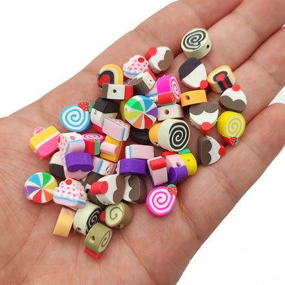 50pcs Mixed Shape Polymer Clay Beads