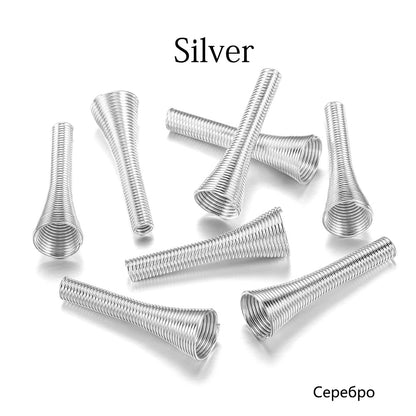 Metal Spring Funnel Spacer Bead Caps, 12pcs