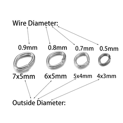 4-7mm Oval Jump Rings, 300pcs