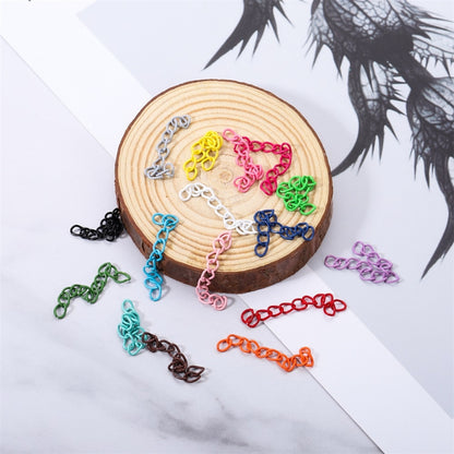 Chaîne d'extension de collier colorée de 5 cm, lot de 30 à 100 pièces