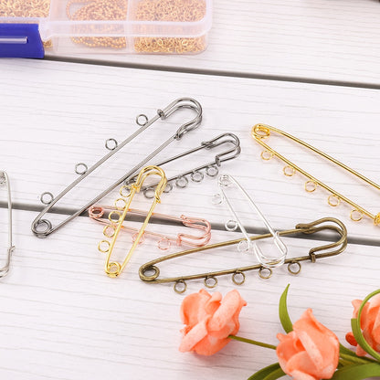 10pcs Safety Pins Brooch Blank Base, 50-90mm