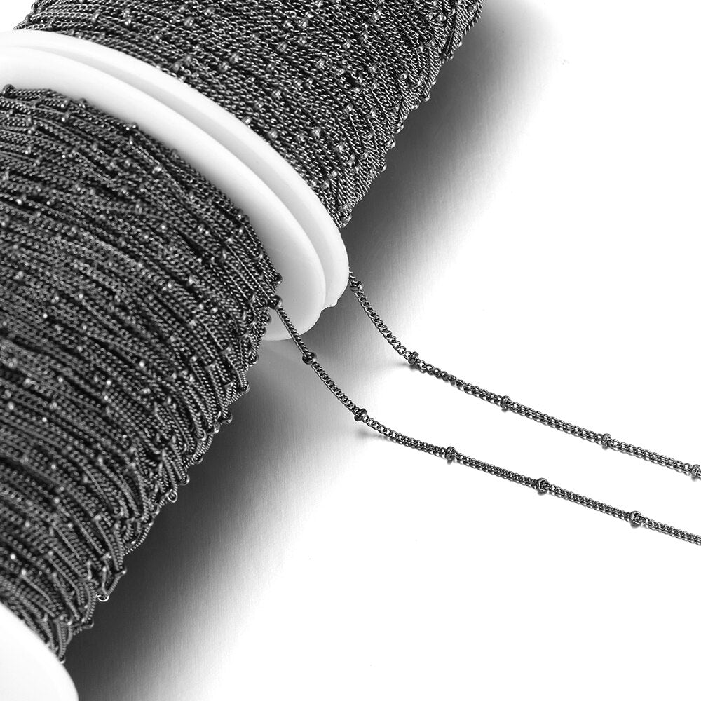 Kettenbreite 1,35 mm, 1,45 mm Halskettenketten, flache ovale Glieder, 5 Meter