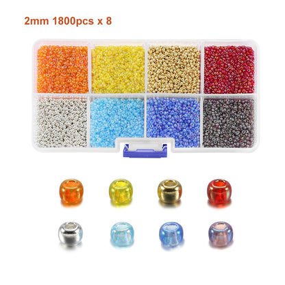 3 mm Charm-Perlen, 9000-teiliges Box-Set