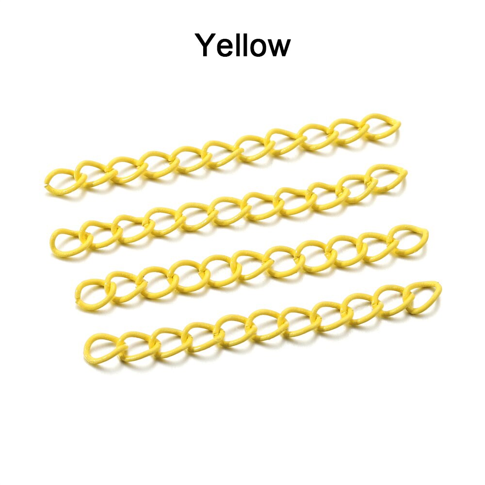 Chaîne d'extension de collier colorée de 5 cm, lot de 30 à 100 pièces