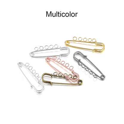 10pcs Safety Pins Brooch Blank Base, 50-90mm