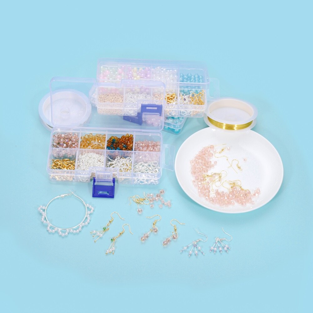 Kit de fabrication de bijoux en perles de couleurs mélangées