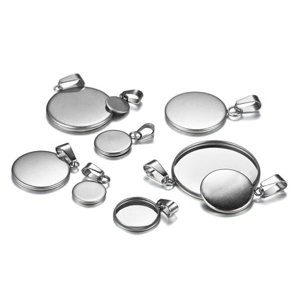 10pcs 6-30mm Stainless Steel Pendant Settings