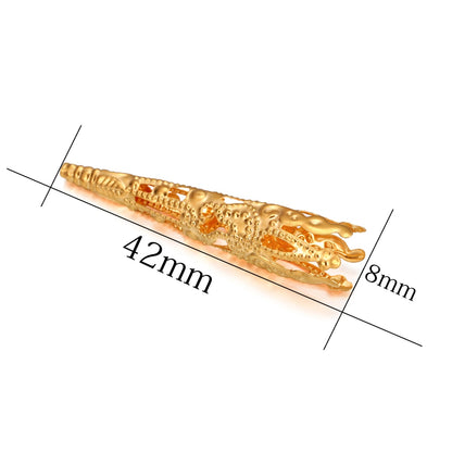 42x8mm hohle Blumenkegel-Perlenkappen aus Legierung, 30 Stück