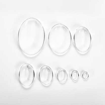 5-50pcs 10-50mm Oval Transparent Glass Cabochon