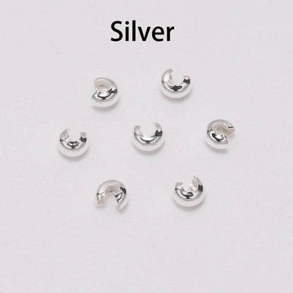 Perles rondes à sertir en cuivre, 3-5mm, 50-100 pièces