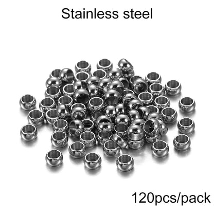 Perles d'extrémité à sertir boule en cuivre doré 2 2,5 3 mm, 100-500pcs