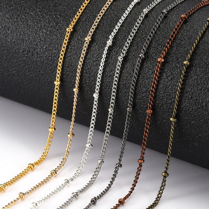 Chain Width 1.35mm 1.45mm Necklace Chains Flat Oval Link, 5 Meters