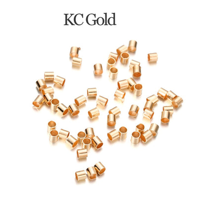 Gold Copper Tube Crimp End Beads 1.5 2.0 2.5mm, 150-500pcs