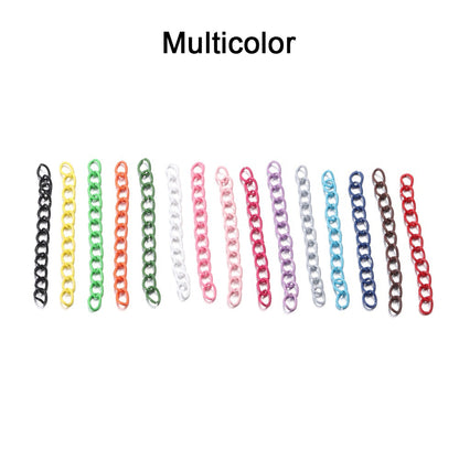 Chaîne d'extension de collier colorée de 5 cm, lot de 30 à 100 pièces