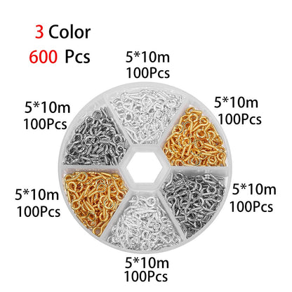 Mini épingles à œil mixtes, 600-900 pièces