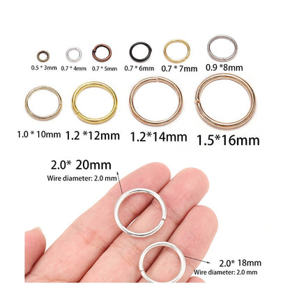 50-200pcs 4-20mm Jump Rings