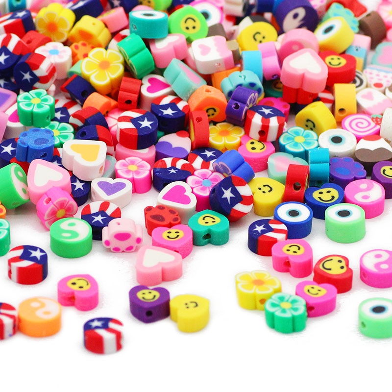 50pcs Mixed Shape Polymer Clay Beads