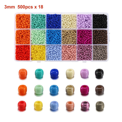 3 mm Charm-Perlen, 9000-teiliges Box-Set