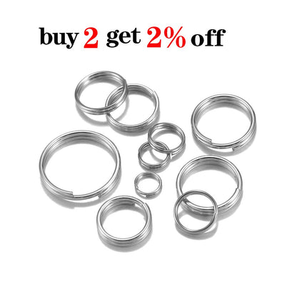 50-100pcs, 6-12mm Steel Double Loop Jump Rings