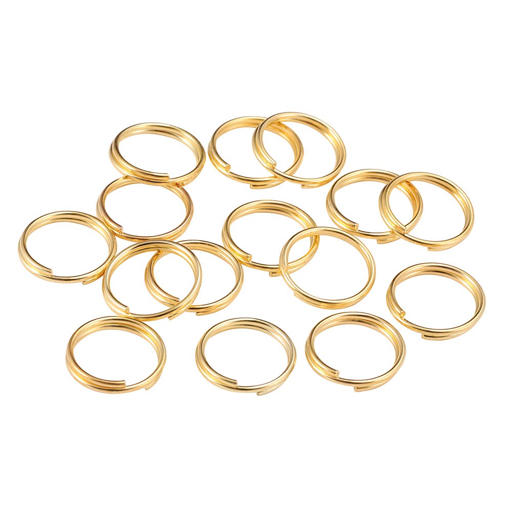 200 anneaux de saut à double boucle dorés de 6 à 12 mm.