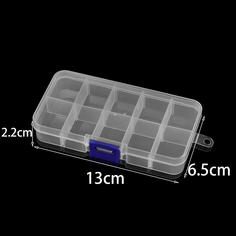 Transparent Plastic Storage Jewelry Box Compartment Adjustable Container For Beads Earring Box For Jewelry Rectangle Box Case