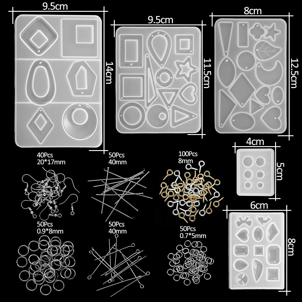 Epoxy Casting Molds Sets, 15-348Pcs