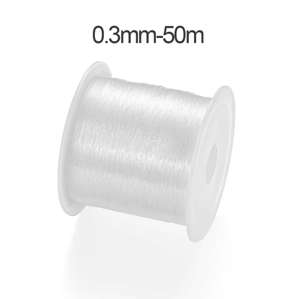 0,2–1 mm transparente Kristallschnur, nicht dehnbar, 1 Stück