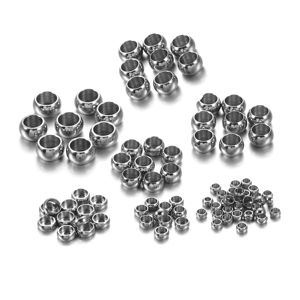 Perles d'espacement de bouchon en acier inoxydable 1.5 2.5 4mm, 120pcs