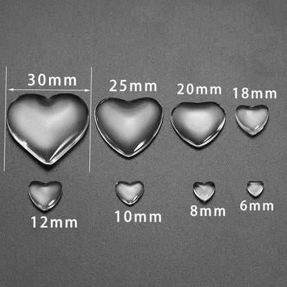 10-50pcs Heart Glass Cabochon 6-30mm for Jewelry