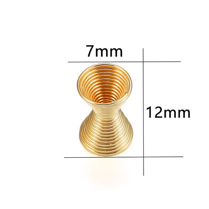 Metal Spring Funnel Spacer Bead Caps, 30pcs