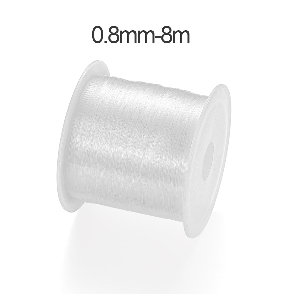 Cordon de cristal transparent de 0,2 à 1 mm, non extensible, 1 pièce