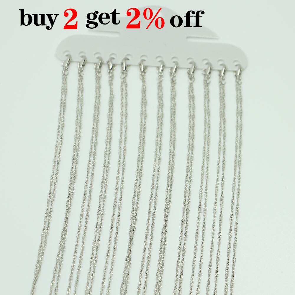 42 cm lange Wasserwellenketten-Halskette mit Karabinerverschluss