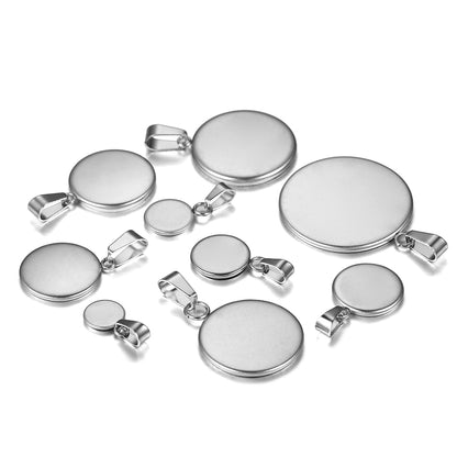 10pcs 6-30mm Stainless Steel Pendant Settings