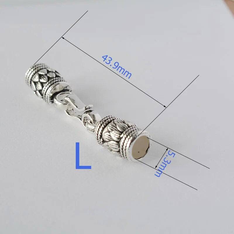 Antiqued solid 925 sterling silver S Clasp Leather Cord End Cap