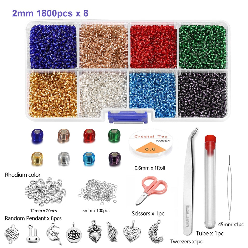 2mm Czech Glass Seed Beads Set