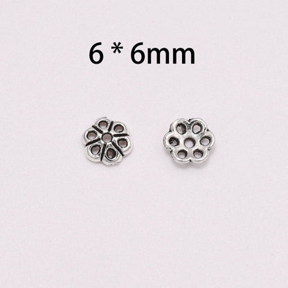 Capuchons de perles en tore de fleur ajouré de 6 mm, 100 pièces