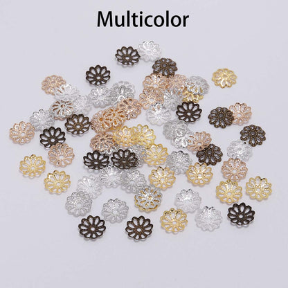 7, 9mm Gold Flower Petal Bead Caps, 200pcs