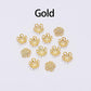 8, 10 mm goldene Metall-Hohlblumen-Perlenkappen, 100 Stück