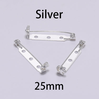 20pcs 20-32mm Brooch Base Back Bar Badge Holder