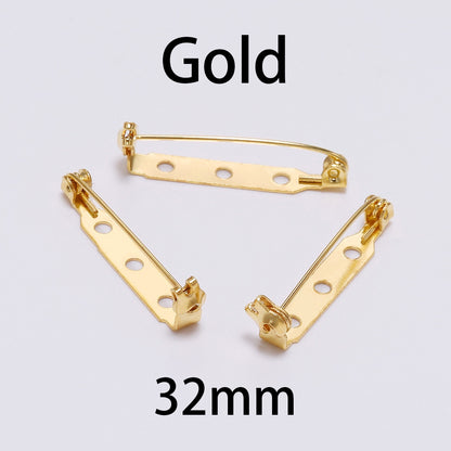 20pcs 20-32mm Brooch Base Back Bar Badge Holder