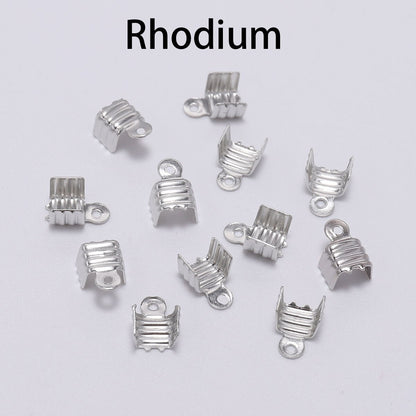 Cord End Tip Fold Over Three-wire Clasp, 200pcs