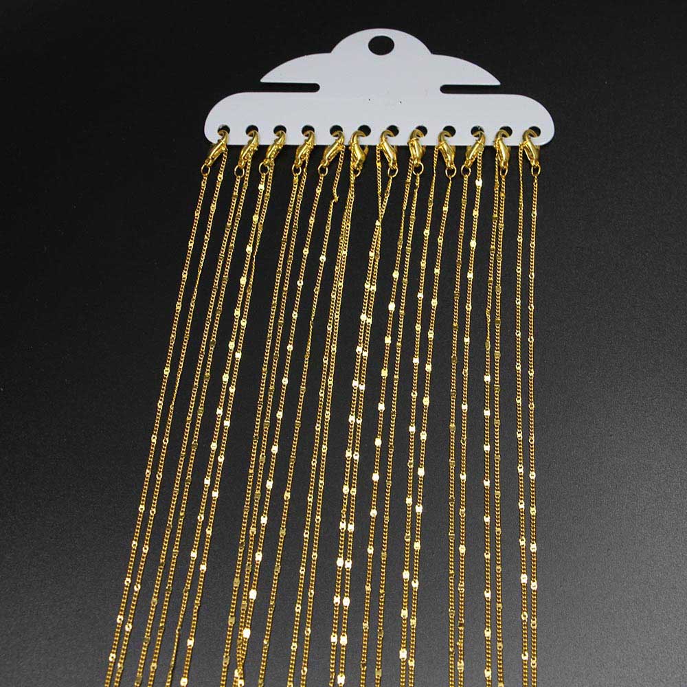 40–60 cm lange Halskettenketten mit Karabinerverschluss, 12 Stück