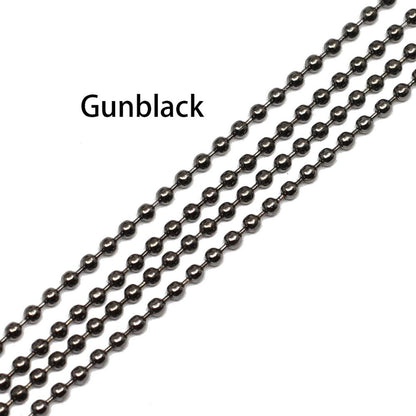 Dia 1.2 1.5 2 mm Black Metal Ball Bead Chains, 10m lot