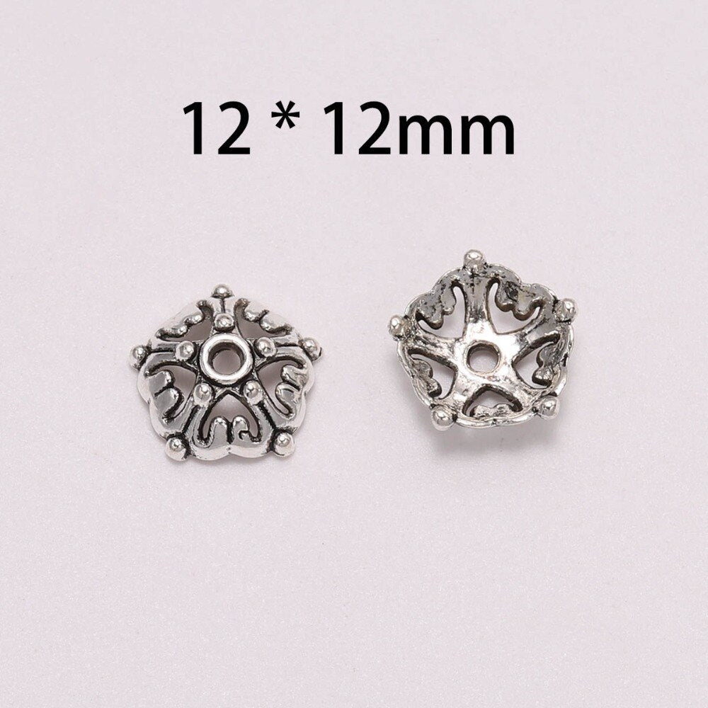 12mm Antique Star Flower Bead Caps, 20pcs