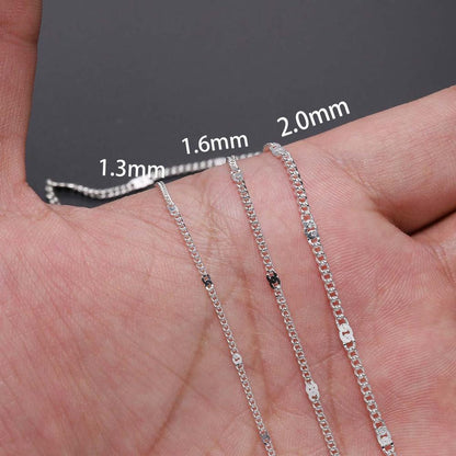 Chaîne à maillons de 1,3 mm, 1,6 mm, 2,0 mm, lot de 5 m