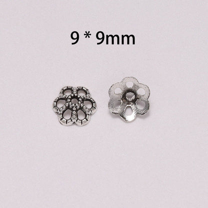 9mm Hollow Flower Torus Bead Caps, 50pcs