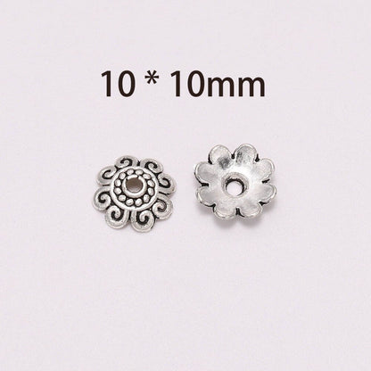 10mm Antique Carved Flower Bead Caps, 50pcs