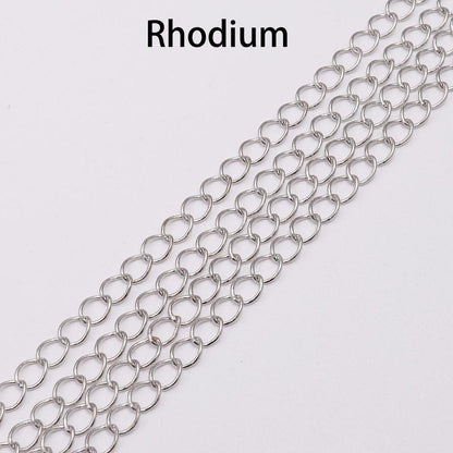 2.5 2.8 3.6 4.8 mm Long Open Link Ring Extended Extension Necklace Chains, 5m lot