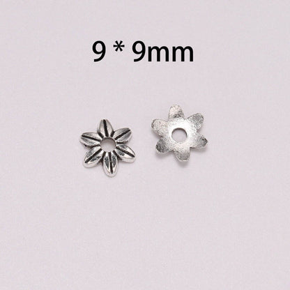 9mm Tibetan Hexagram Flower Bead Cap, 50pcs